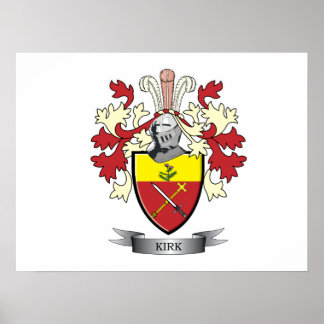 Kirk Family Crest Jackar av Arm Poster