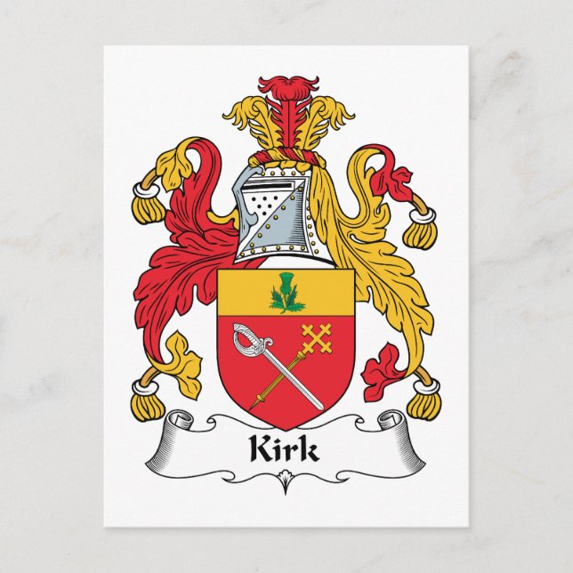 Kirk Family Crest Vykort (Framsida)