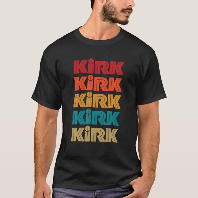Kirk Surname, Matching Family Namn T Shirt (Framsida)