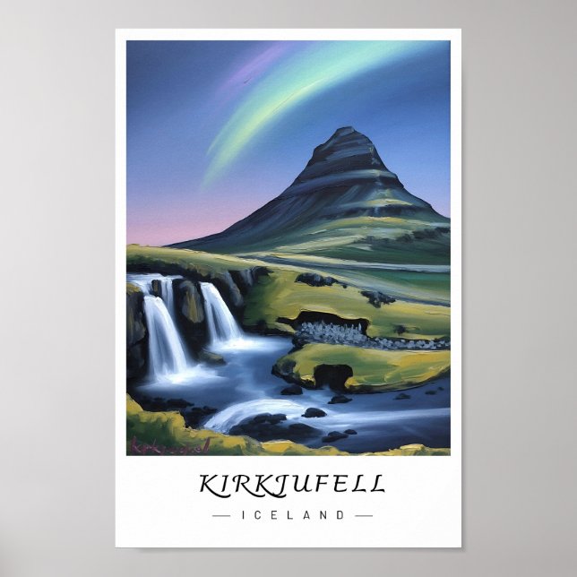 Kirkjufell Iceland Wall Art, Mountain Poster (Framsidan)