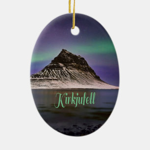 Kirkjuföll Mountain i Islandet norra Ljus Julgransprydnad Keramik