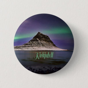 Kirkjuföll Mountain i Islandet norra Ljus Knapp