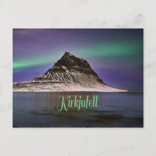 Kirkjuföll Mountain i Islandet norra Ljus Vykort