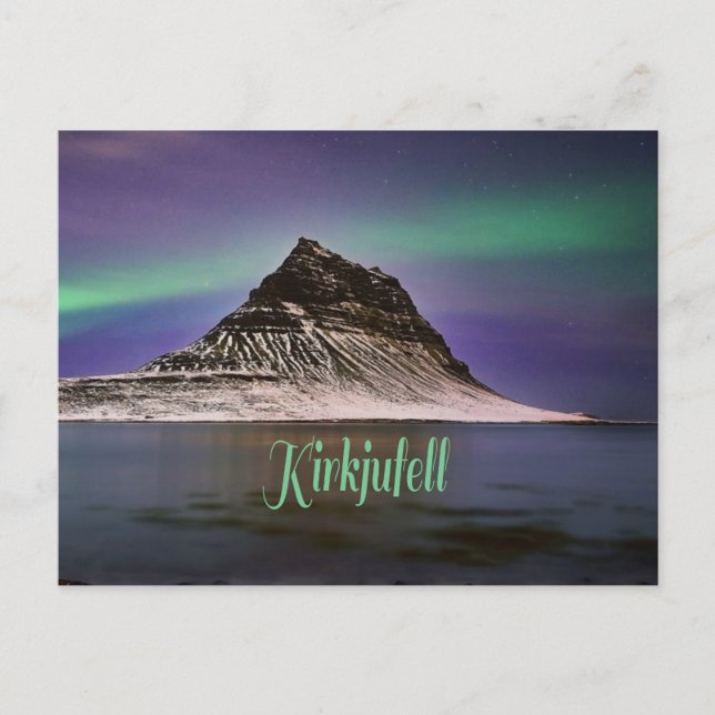 Kirkjuföll Mountain i Islandet norra Ljus Vykort (Framsida)