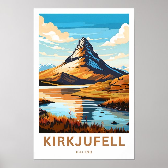 Kirkjused Island Travel Print Poster (Framsidan)