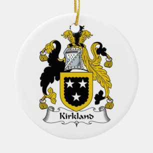 Kirkland familjvapensköld julgransprydnad keramik