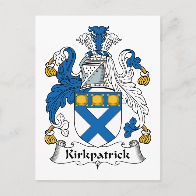 Kirkpatrick Family Crest Vykort (Framsida)