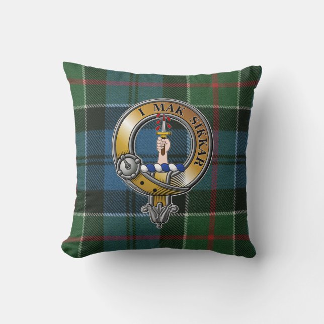 Kirkpatrick Tartan & Badge Kudde (Framsida)