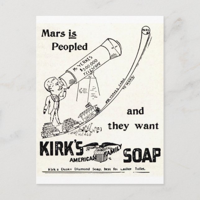 Kirk's Soap Campy Ad om MARS Vykort (Framsida)