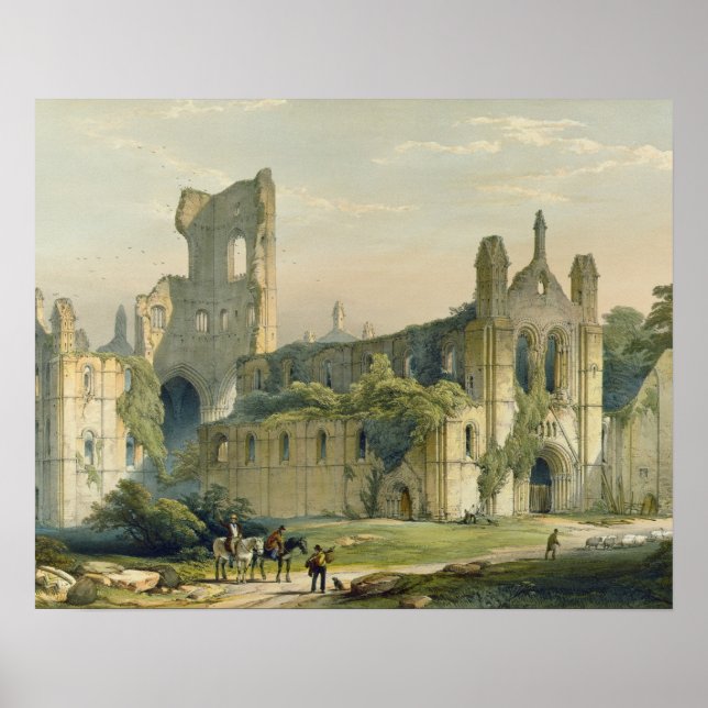 Kirkstall Abbey från norra Västern, från "The Mon Poster (Framsidan)