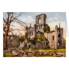 Kirkstall Abbey Väster Yorkshire England OBS Kort