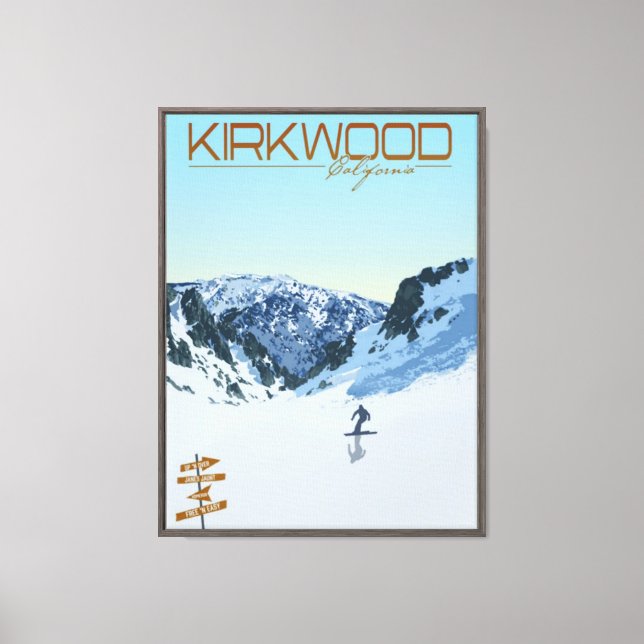 Kirkwood CA Skidområde Canvastryck (Framsida)