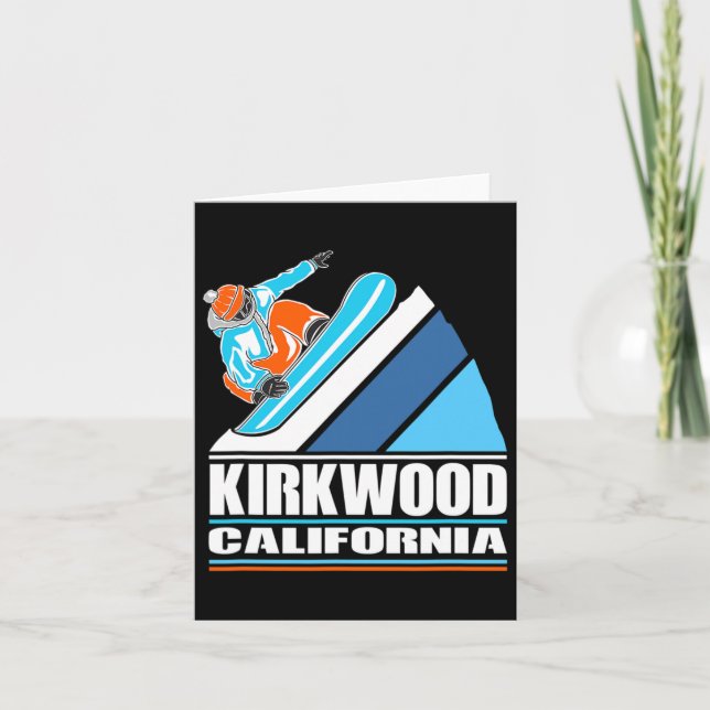 Kirkwood California - Vintage Snowboarder Kort (Framsida)