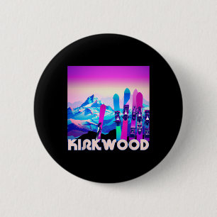 Kirkwood Ski - Retro 80's Stil Skiing and Snowboa Knapp