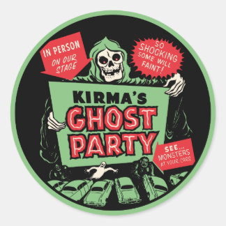 Kirma's Ghost Party Spook Show Poster Sticker Runt Klistermärke