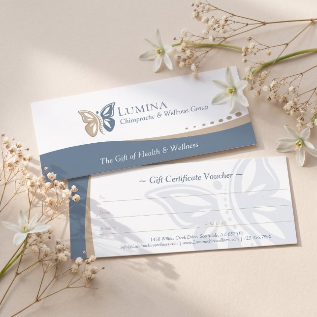 Kiropraktik certifikat för Butterfly Spine Wellnes (Butterfly Spine Chiropractic Wellness Certificate
)