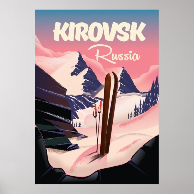 Kirovsk Rysk skidreseaffisch Poster (Framsidan)