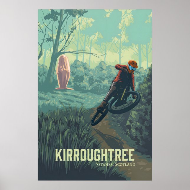Kirroughtree Mountain Biking Reseskylt Poster (Framsidan)