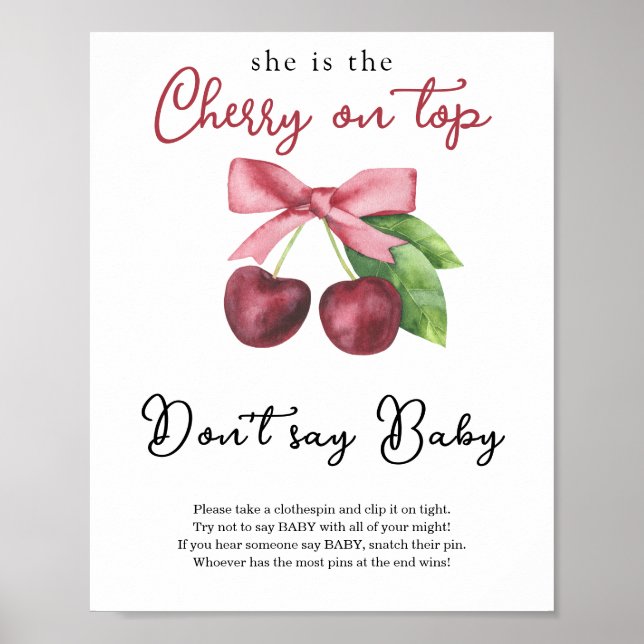 Kirsbbåge baby shower Säga inte baby Poster (Framsidan)