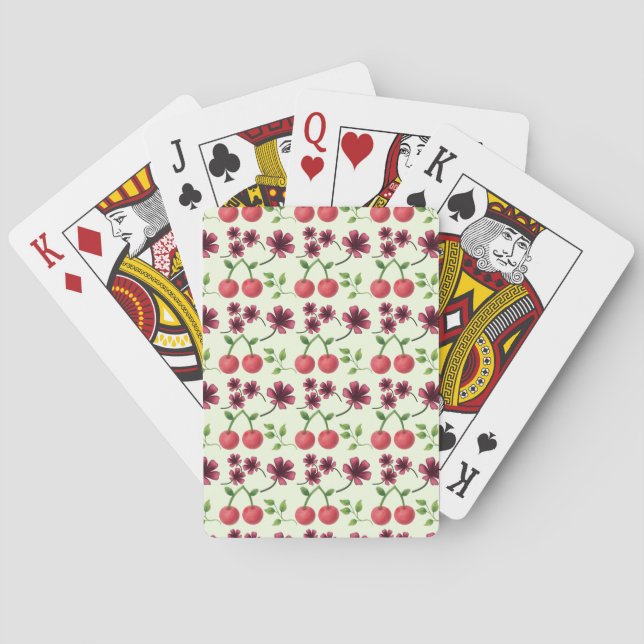 Kirsblommig blomsterdesign  casinokort (Baksidan)