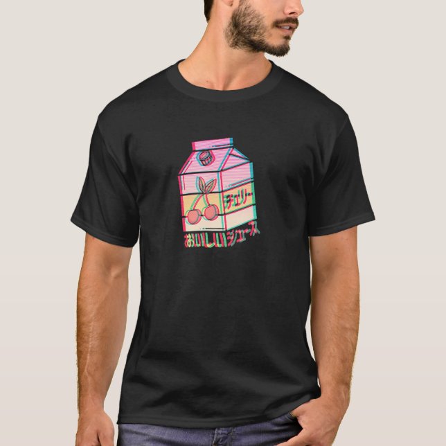 Kirsche Japanska Aesthetic Vaporwave Lemonade T Shirt (Framsida)