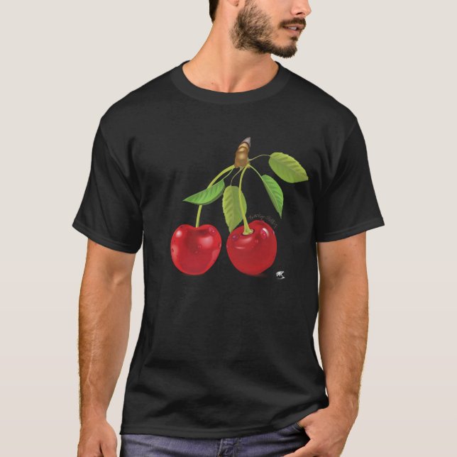 Kirschen Abbildung mit Inschrift T Shirt (Framsida)