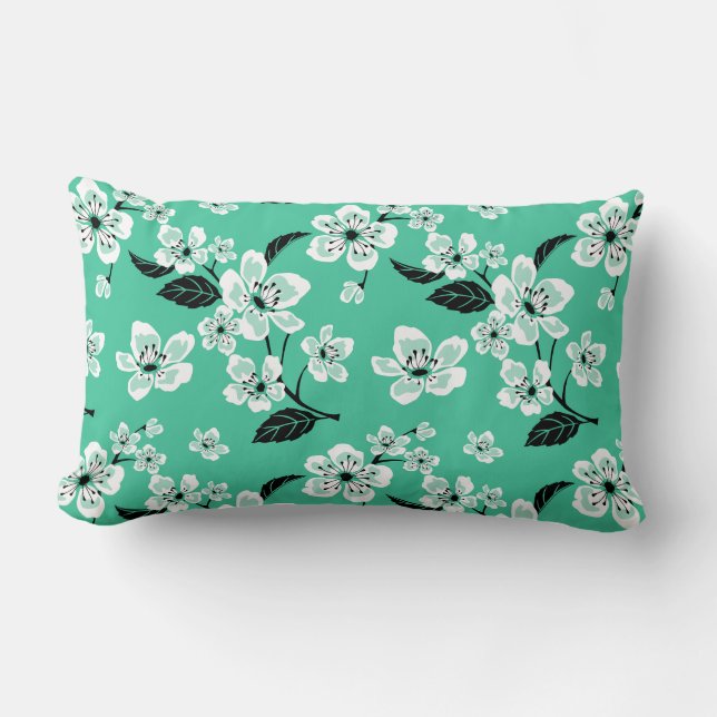 KIRSEBÄRBLOM - SAKURA (MINT) LUMBARKUDDE (Framsida)