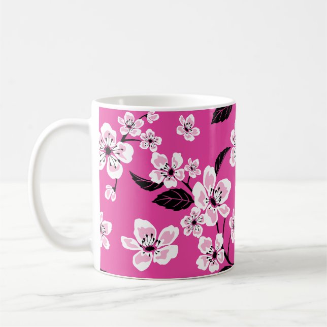 KIRSEBÄRBLOM - SAKURA (ROSA) KAFFEMUGG (Vänster)