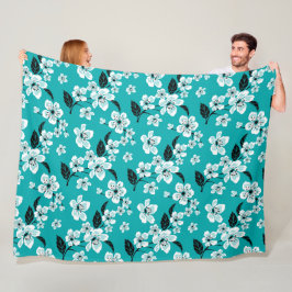 KIRSEBÄRBLOM - SAKURA (TEAL) FLEECEFILT