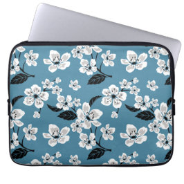 KIRSEBÄRBLOMMA - SAKURA (RÖKBLÅ) LAPTOP FODRAL