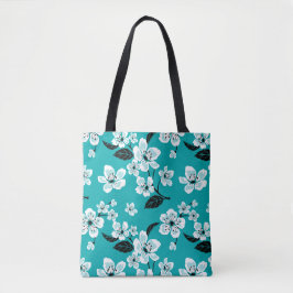 KIRSEBÄRBLOMMNING - SAKURA (TEAL) TYGKASSE