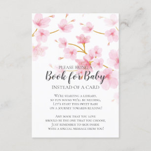 Kirsebärblomning Blommig Baby Shower Bok för Bebis Tilläggskort