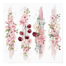 Kirsebärblomning Vattenfärg