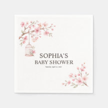 Kirsebärsakura Baby Shower Pappersservett
