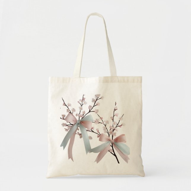 Kirsebärsblom Pastell Båg Budget Handväska Tygkasse (Framsidan)