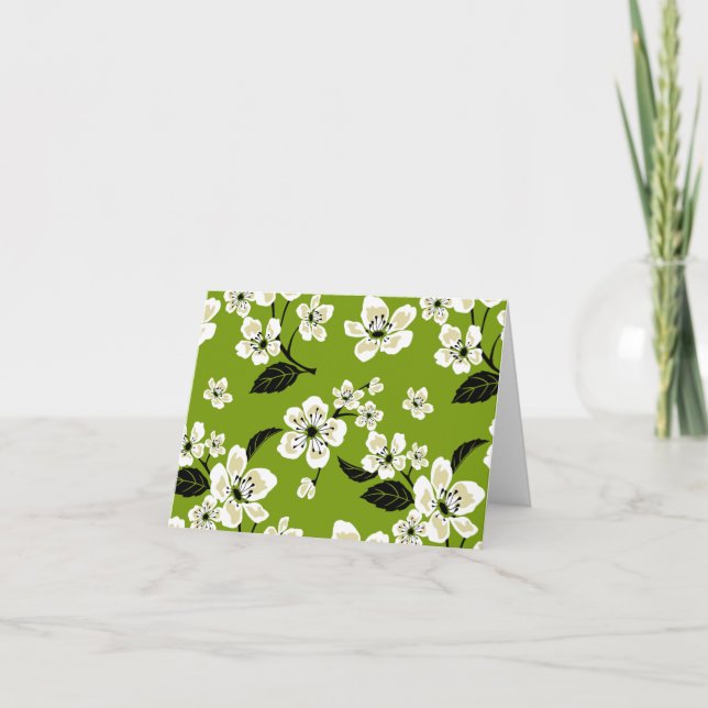 KIRSEBÄRSBLOSSOM - SAKURA (MATCHA GRÖN) TACK KORT (Framsida)