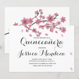 Kirsfloral Träd Quinceañera Söt 15 Inbjudan