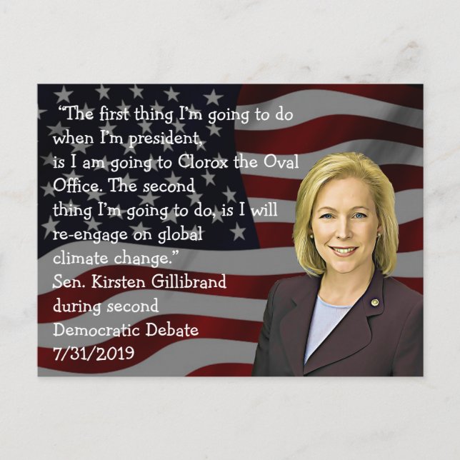 Kirsten Gillibrand citat från den demokratiska deb Vykort (Framsida)