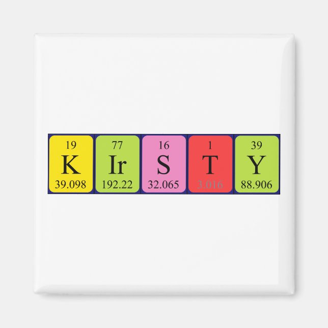 Kirsty periodisk bord namn magnet (Framsidan)