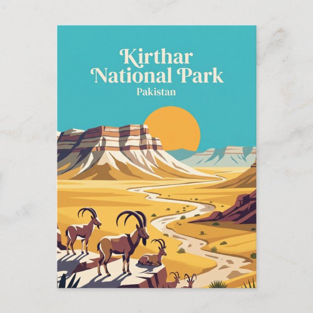 Kirthar Nationalpark Pakistan Vykort (Framsida)