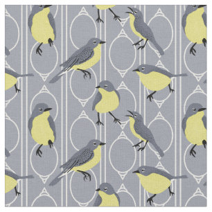 Kirtlands Warblers Bird Älskare Grått och Gult Tyg