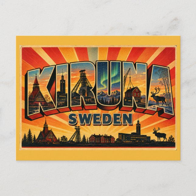 Kiruna Sverige Arktisk Port Vykort (Framsida)