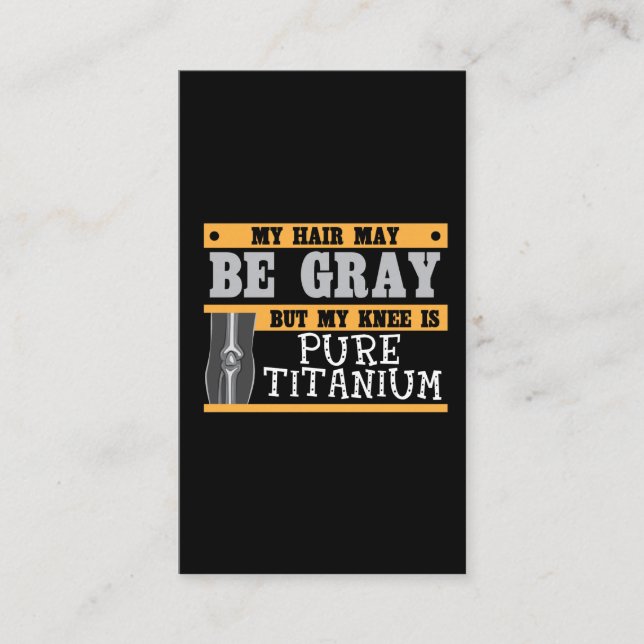 Kirurgi för hår för roligt knäutbyte äldre grå visitkort (Framsida)