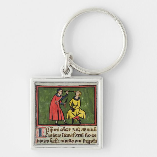 Kirurgisk behandling, från en upplaga fyrkantig silverfärgad nyckelring (Framsidan)