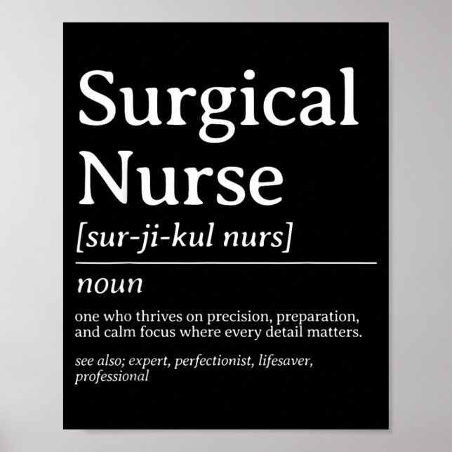 Kirurgisk sjuksköterska Definition Precision Care  Poster (Framsidan)