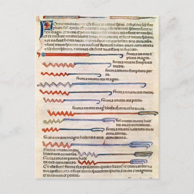 Kirurgiska instrument från en behandling vykort (Framsida)
