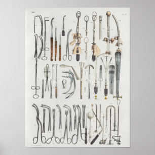 Kirurgiska medicinska instrument Vintage Anatomi S Poster