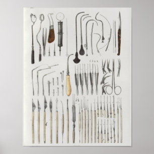 Kirurgiska medicinska instrument Vintage Anatomi S Poster