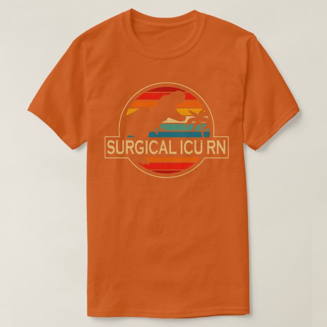 Kirurgiskt Icu Rn Dinosaur T Shirt (Design framsida)