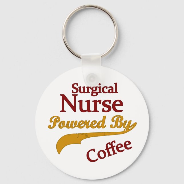 Kirurgiskt sjuksköterska med kaffe nyckelring (Framsida)